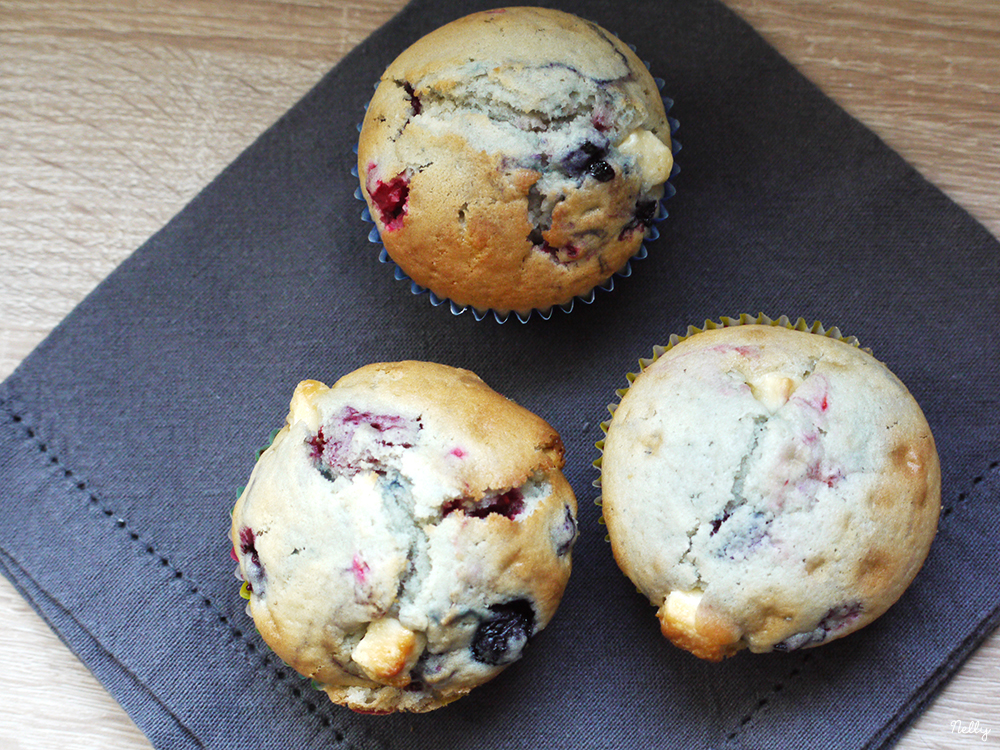 Muffins fruits rouges et chocolat blanc