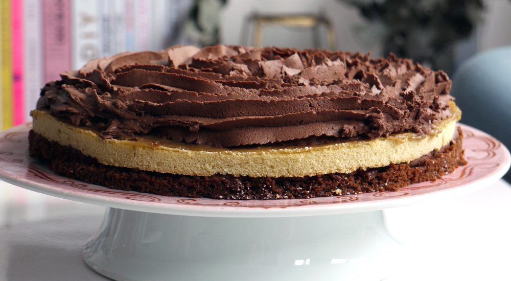 Gâteau de fête, chocolat & banane