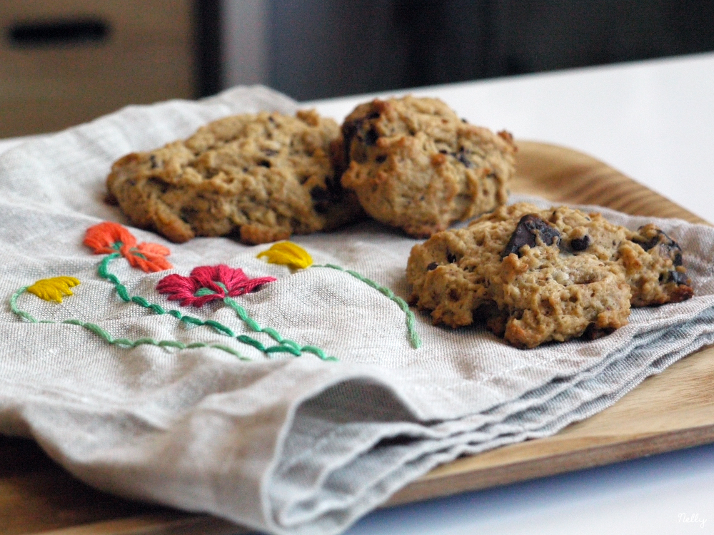 Cookies aux pépites de chocolat sans oeuf (mais avec des bananes)