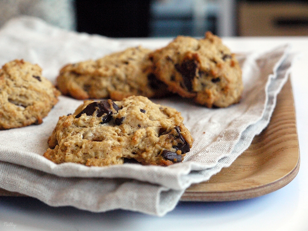 Cookies aux pépites de chocolat sans oeuf (mais avec des bananes)