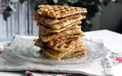 Gaufres de pomme de terre, huile d'olive & basilic