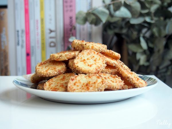 Biscuits apéro maison, Comté & sésame