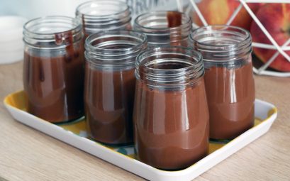 Petites crèmes au chocolat et lait d'amande (sans oeuf et sans lactose)