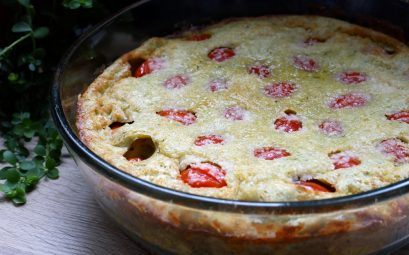 Clafoutis aux tomates cerises & pesto