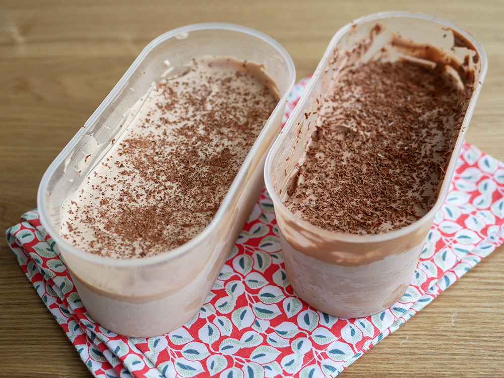 Crème glacée au chocolat, sans sorbetière