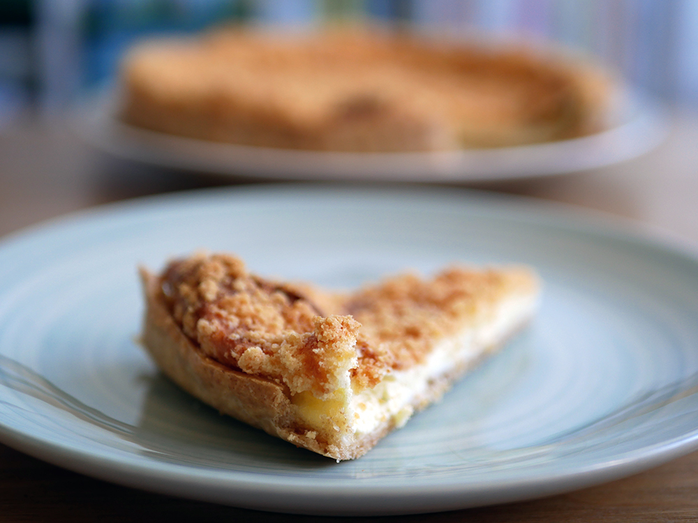 Tarte crumble au chèvre frais