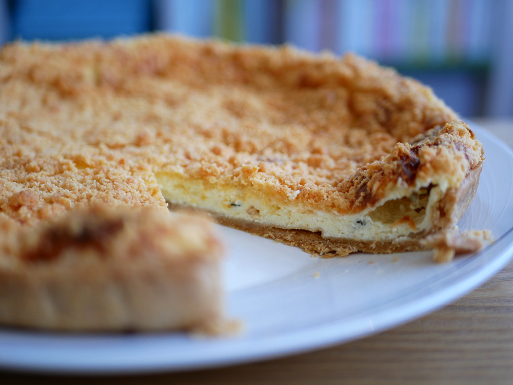 Tarte crumble au chèvre frais