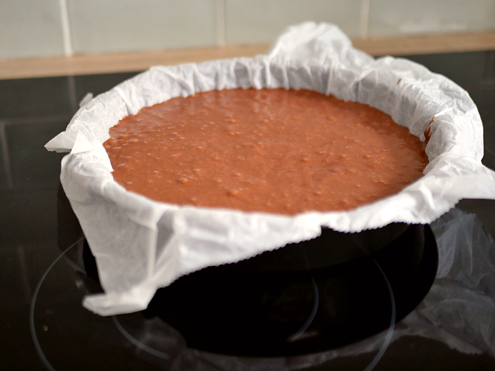 Le gâteau avant d'être enfourné