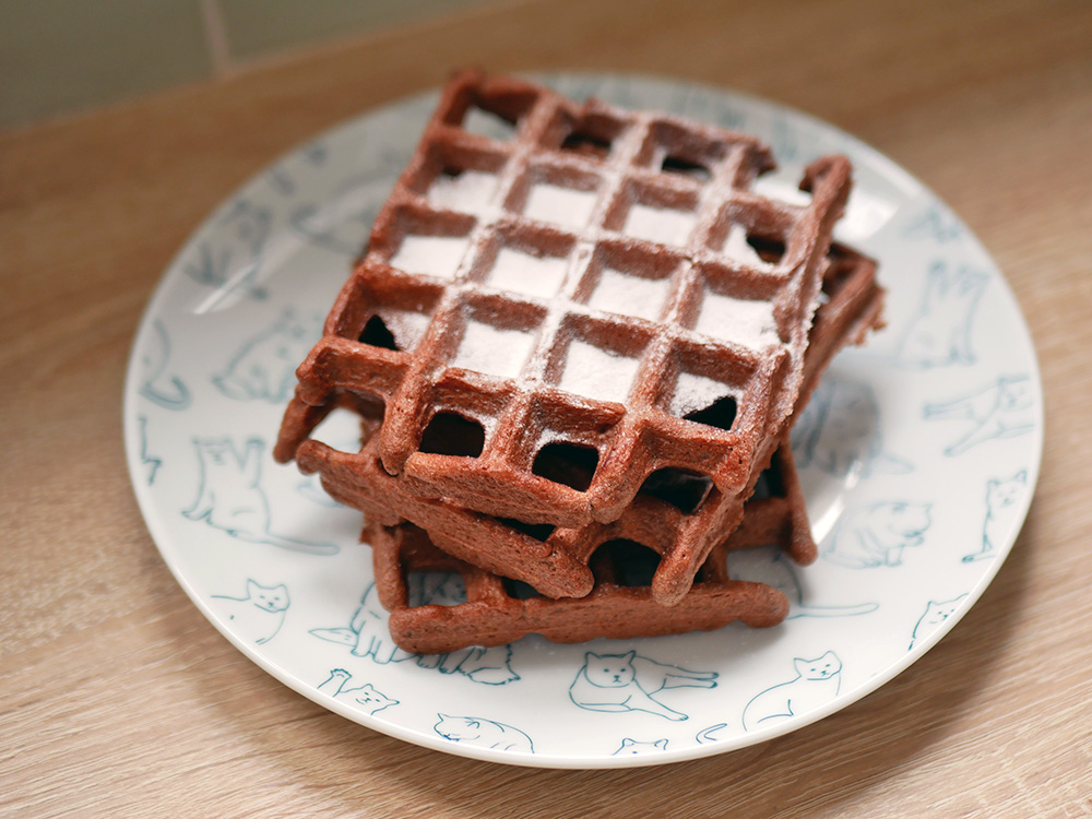 Gaufres sans repos au chocolat