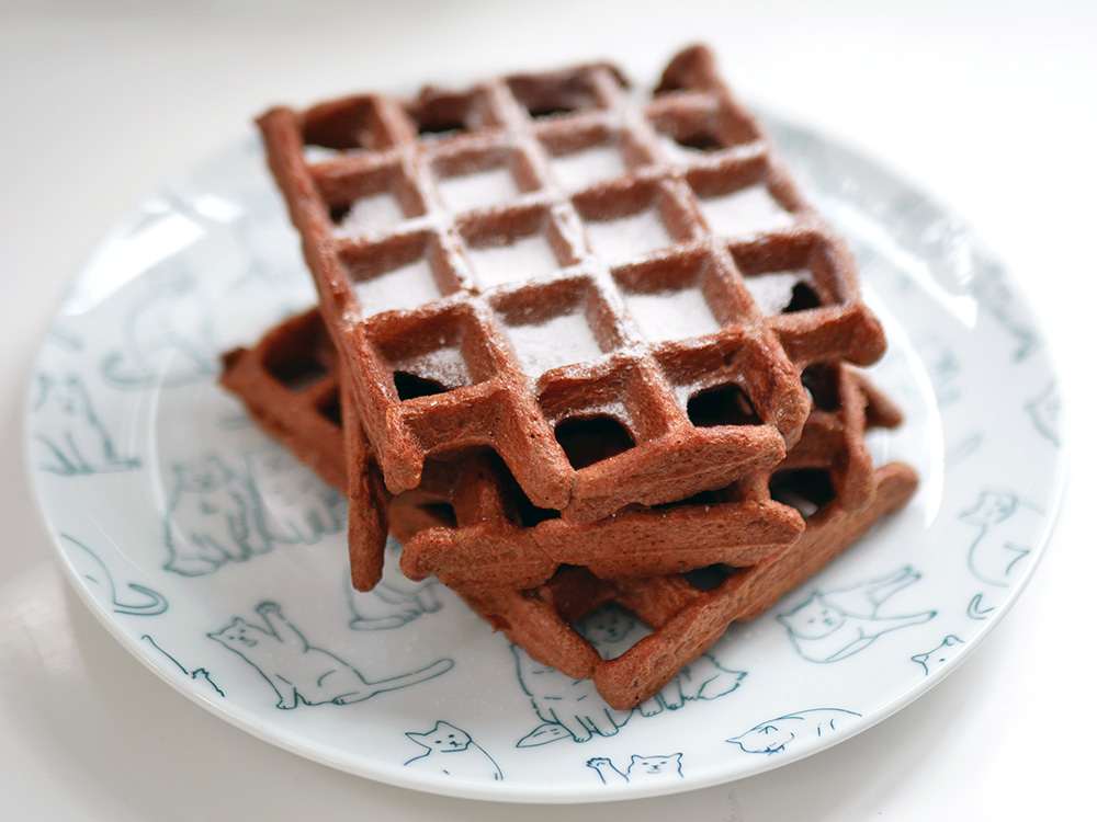 Gaufres sans repos au chocolat