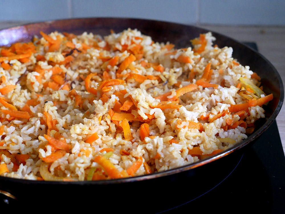 Riz basmati complet, carotte et gingembre