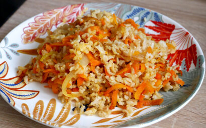 Riz basmati complet, carotte et gingembre