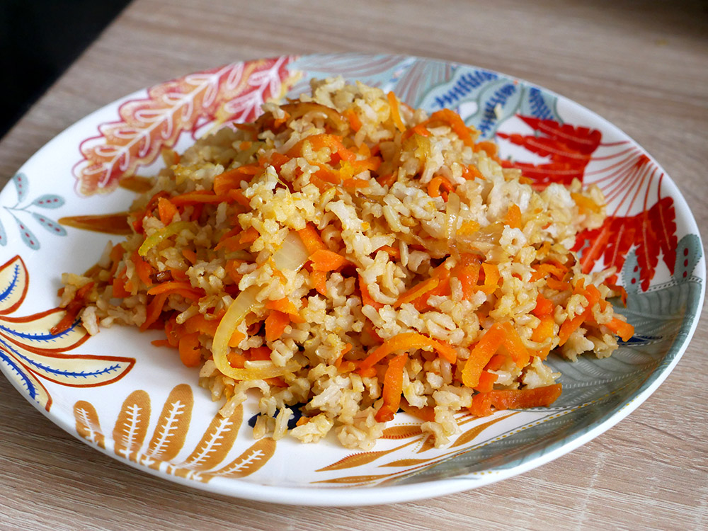 Riz basmati complet, carotte et gingembre